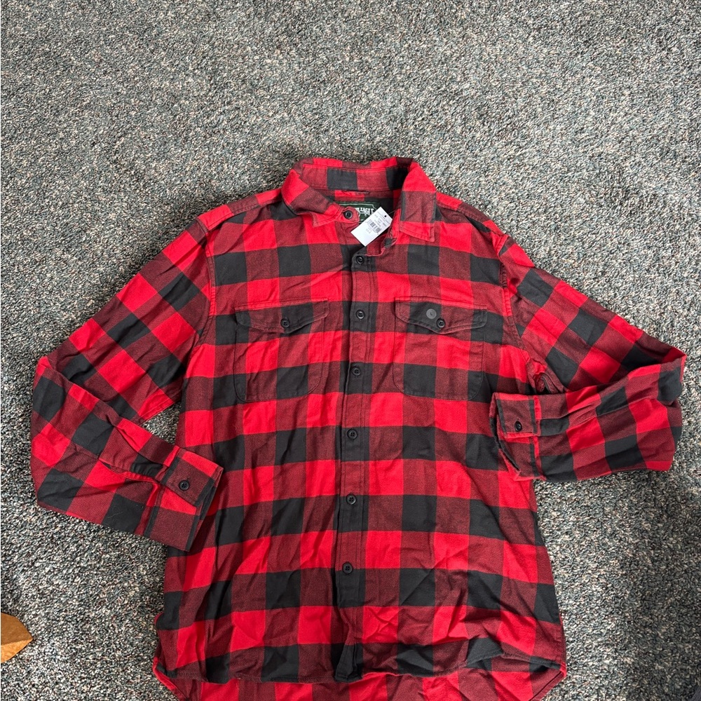 American Eagle Outfitters Red and Black Checkered Shirt